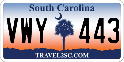 SC license plate VWY443