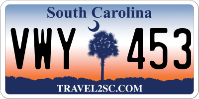 SC license plate VWY453