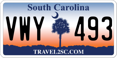 SC license plate VWY493