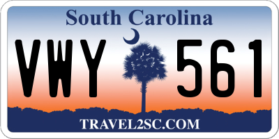 SC license plate VWY561