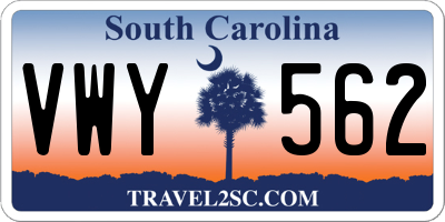 SC license plate VWY562