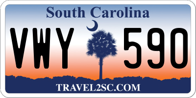 SC license plate VWY590