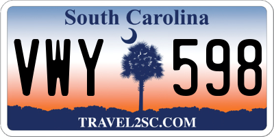 SC license plate VWY598