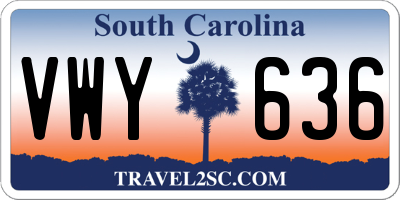 SC license plate VWY636