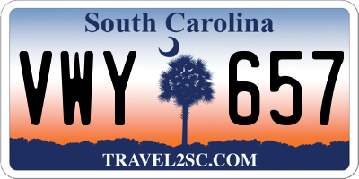 SC license plate VWY657