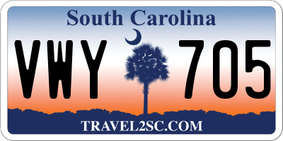 SC license plate VWY705