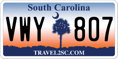 SC license plate VWY807