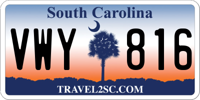 SC license plate VWY816