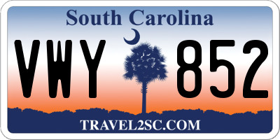 SC license plate VWY852