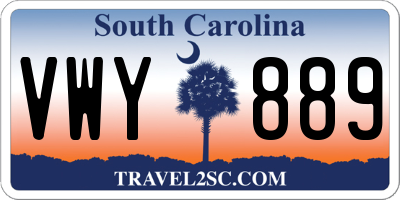 SC license plate VWY889