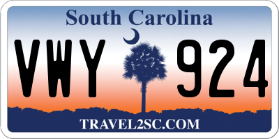SC license plate VWY924