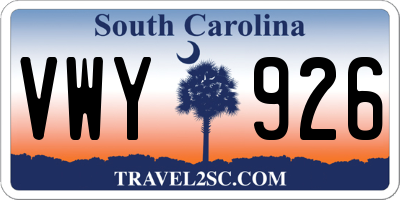 SC license plate VWY926