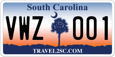 SC license plate VWZ001