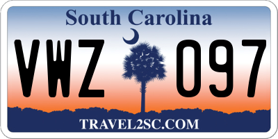 SC license plate VWZ097