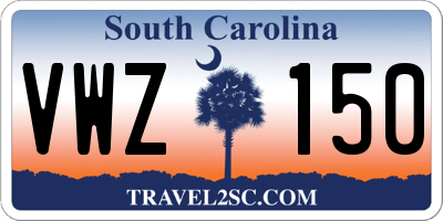 SC license plate VWZ150
