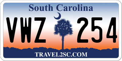 SC license plate VWZ254