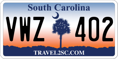 SC license plate VWZ402