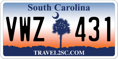 SC license plate VWZ431