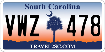 SC license plate VWZ478
