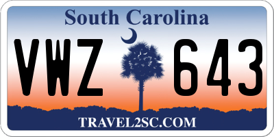 SC license plate VWZ643