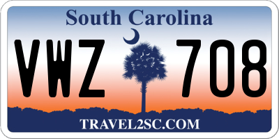 SC license plate VWZ708