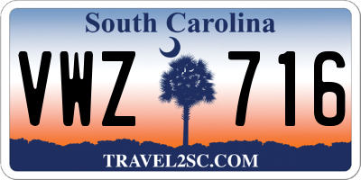 SC license plate VWZ716