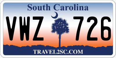 SC license plate VWZ726