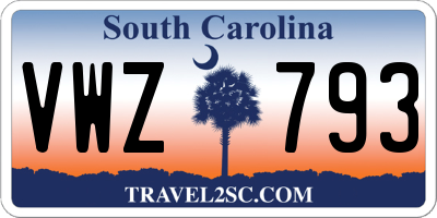 SC license plate VWZ793