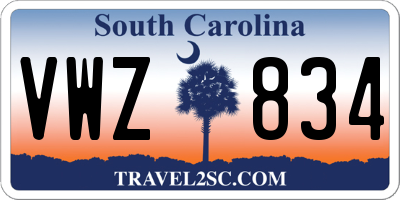 SC license plate VWZ834