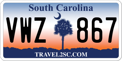 SC license plate VWZ867