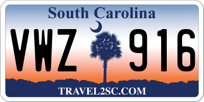 SC license plate VWZ916