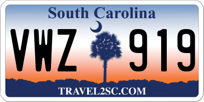 SC license plate VWZ919