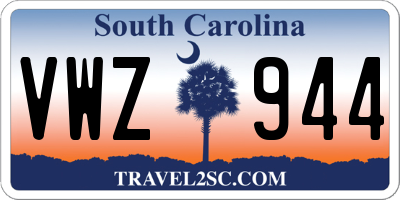 SC license plate VWZ944