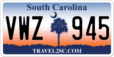 SC license plate VWZ945