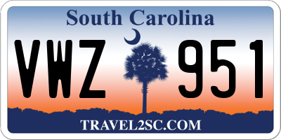 SC license plate VWZ951