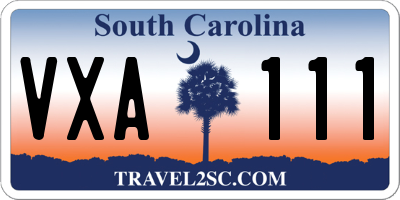 SC license plate VXA111