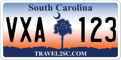 SC license plate VXA123