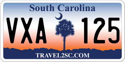 SC license plate VXA125