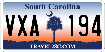 SC license plate VXA194