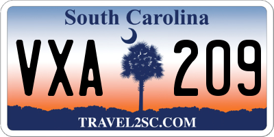 SC license plate VXA209