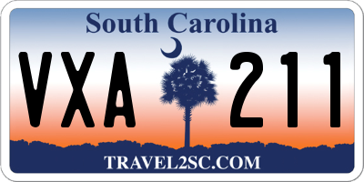 SC license plate VXA211