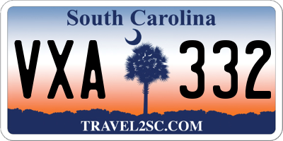 SC license plate VXA332