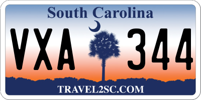 SC license plate VXA344