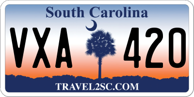 SC license plate VXA420