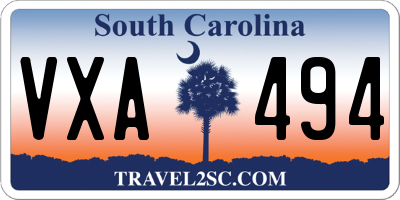 SC license plate VXA494