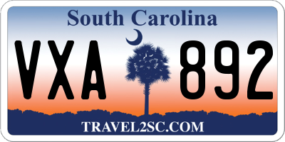 SC license plate VXA892
