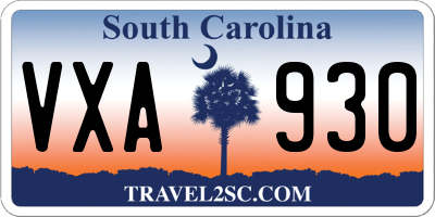 SC license plate VXA930