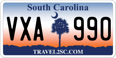 SC license plate VXA990