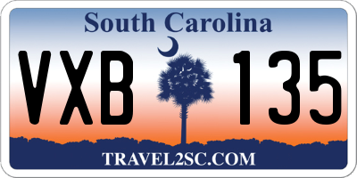 SC license plate VXB135