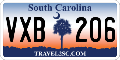SC license plate VXB206
